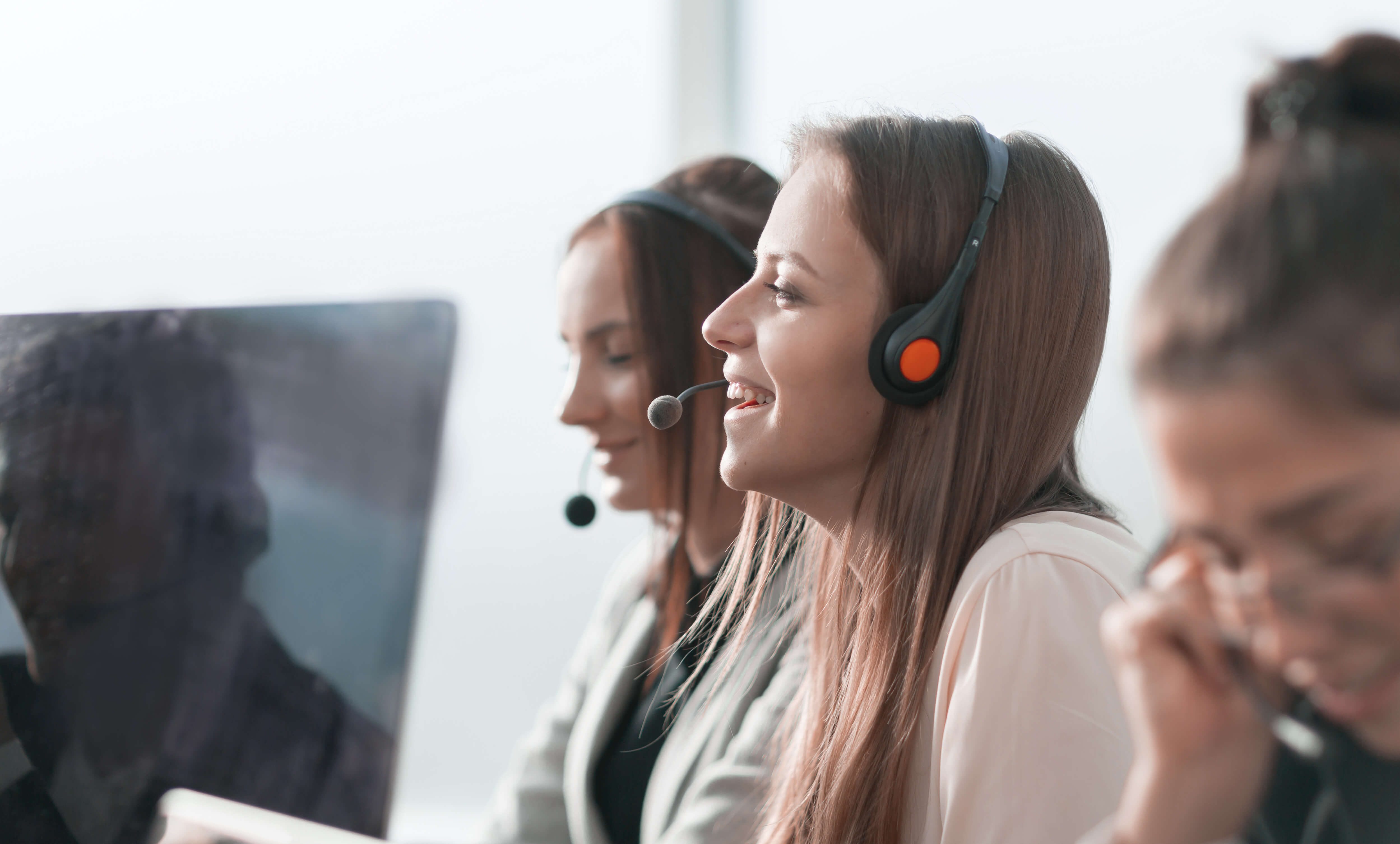 image of call centre staff with headset image of call centre staff with headset