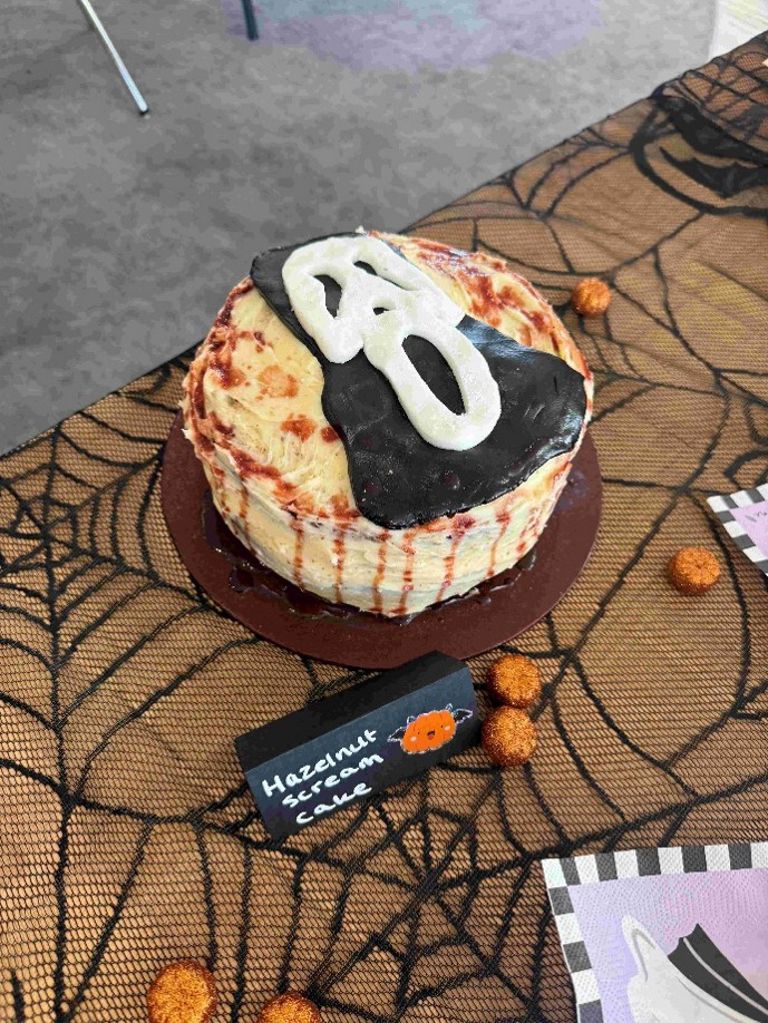 Halloween cake from coffee morning for cancer research