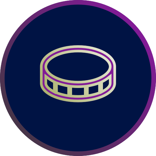 purple coin with dark blue background
