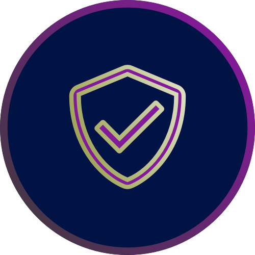 icon of a shield with a tick