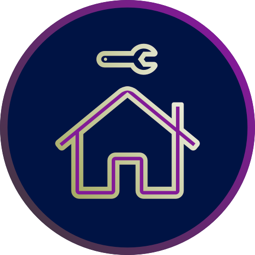 icon of a house with a spanner above it