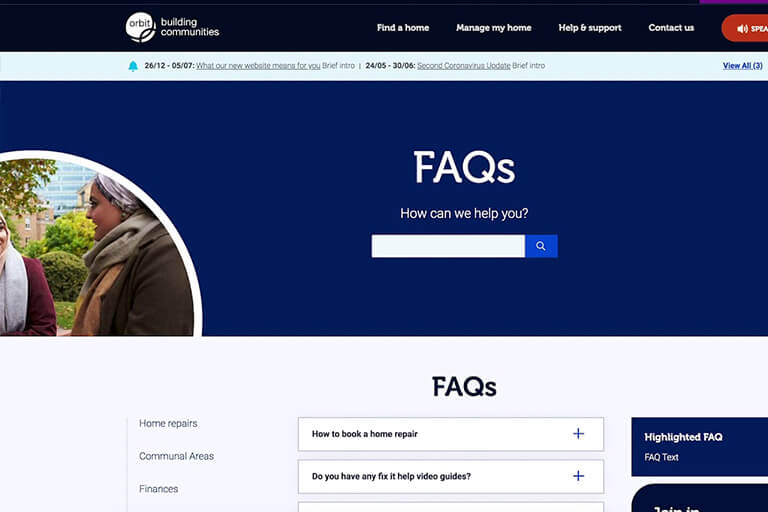 FAQ page